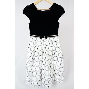 Jona Michelle Girls Special Occasion Dress in Black White Gold Size 12